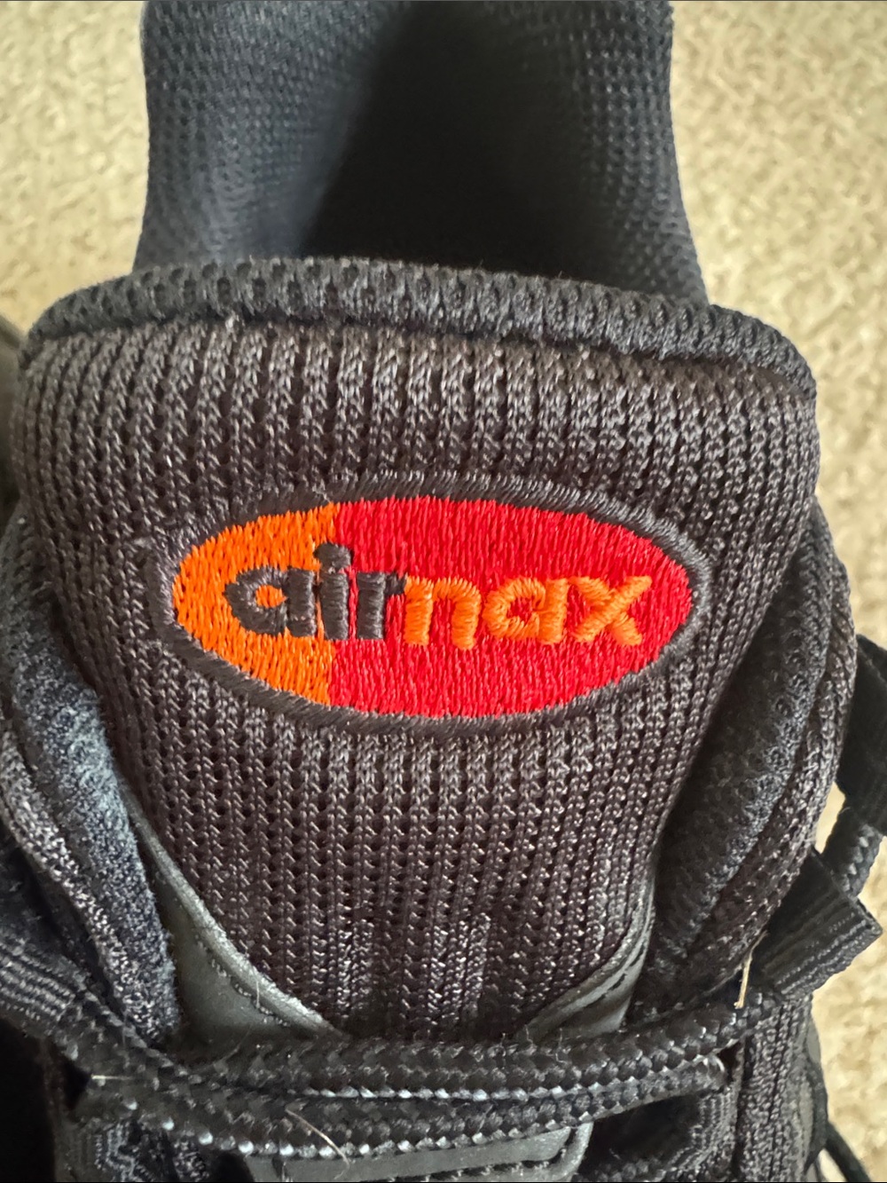 Nike Men’s Black Sneakers with Orange and Red Logo Accents - Picture 9 of 10